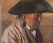 Peasant with a Three-Cornered Hat - 阿道夫·冯·门采尔